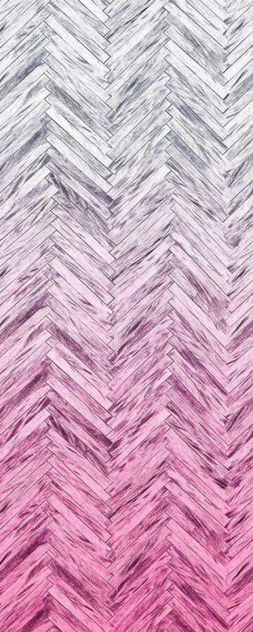 Komar Herringbone Pink Vlies Fotobehang 100x250cm 1-baan