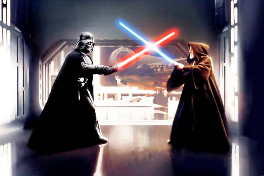 Komar Vliesbehang Star Wars Vader vs. Kenobi (1 stuk)