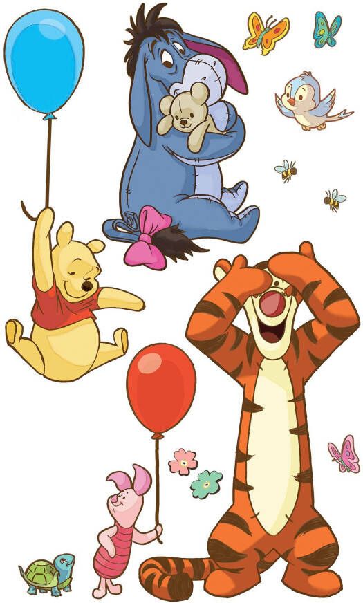 Disney Muursticker Winnie De Poeh Oranje Blauw En Geel 127 X 200 Cm 612438