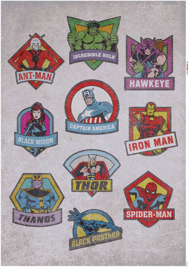 Komar Wandfolie Avengers Badges (10 stuks)