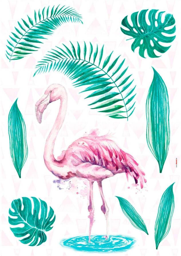 Komar Wandfolie Flamingo (set 9 stuks)