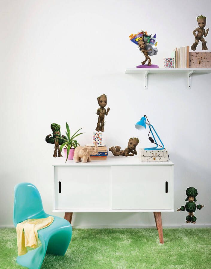 Komar Wandfolie I am Groot! afm. 50 x 70 cm zelfklevend wandstickers kinderkamer (6-delig)