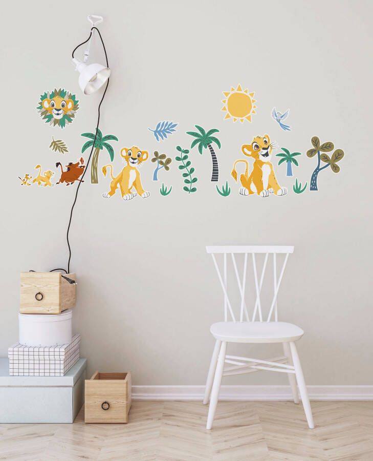 Disney Muursticker Lion King Geel Groen En Blauw 50 Cm X 70 Cm 612748