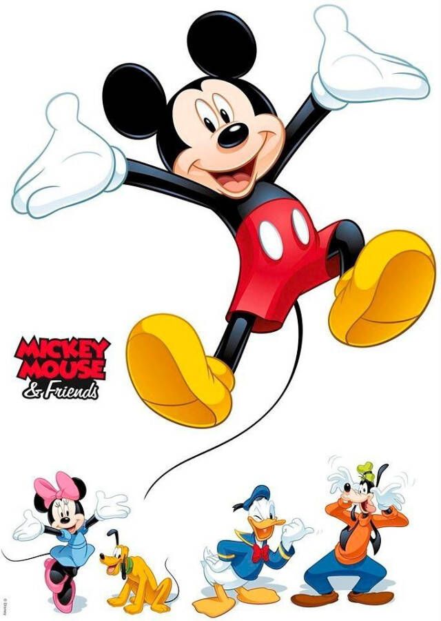 Komar Wandfolie Mickey and Friends afm. 50 x 70 cm 50x70 cm (breedte x hoogte) zelfklevende wandtattoo (5-delig)