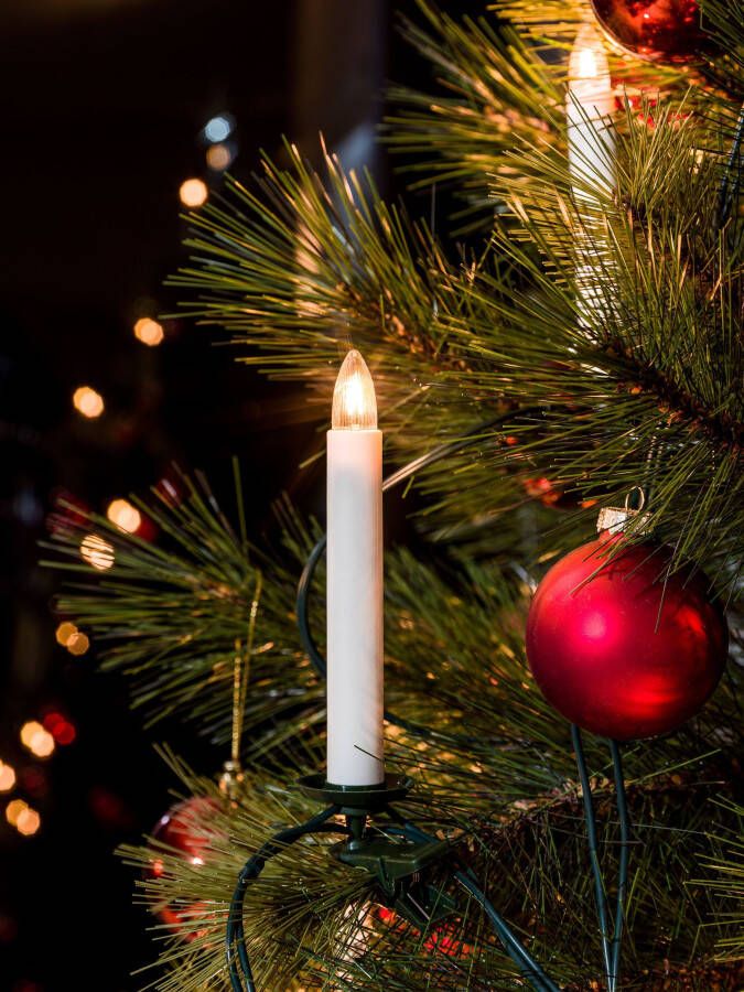 KONSTSMIDE Kerstboomkaarsen Kerstversiering Boomsnoer toplampen one string 16 heldere lampen (1 stuk)