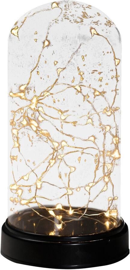 KONSTSMIDE Decoratieve ledverlichting Kerst versiering Glazen led-koepel met zilverkleur. Draad 50 amberkleurige dioden (1 stuk)