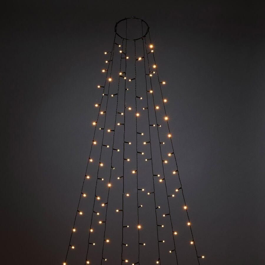 KONSTSMIDE Led-boomverlichting Kerstversiering buiten kerstversiering 8 uurs timer Ring Ø 15 8 strengen à 50 amberkleurige diodes voorgemonteerd