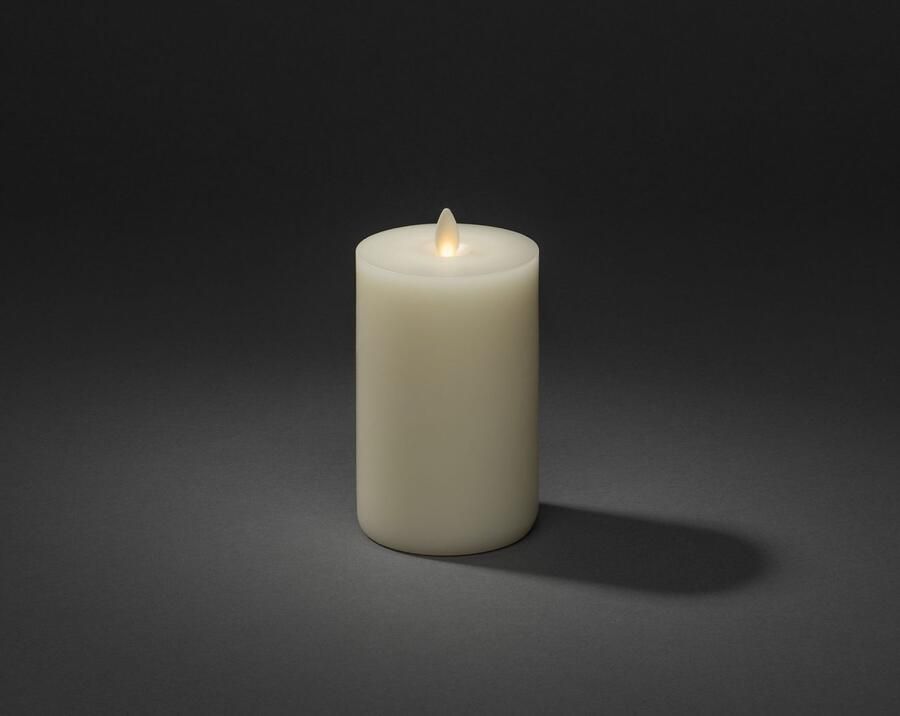 KONSTSMIDE Led-kaars van echte was met de hand gegoten m. 3D vlam via touch: aan uit functie (1-delig)