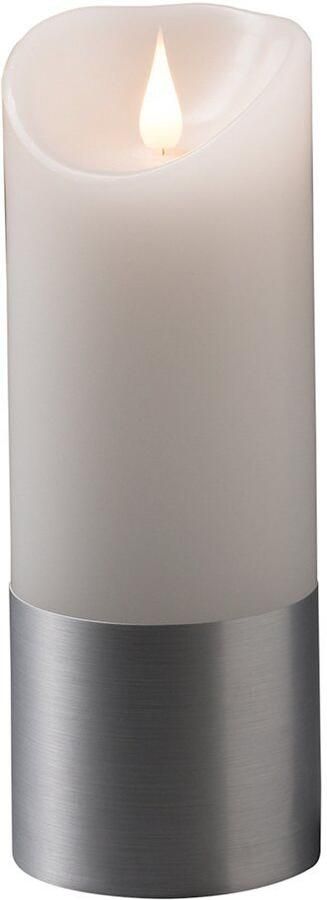 KONSTSMIDE Led-kaars van echte was wit met zilverkleurige rand (1-delig)