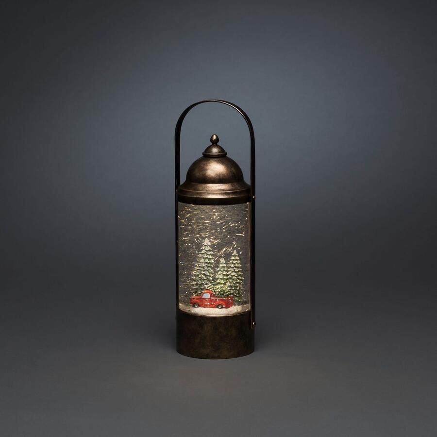 KONSTSMIDE Led lantaarn Kerst versiering Led "Waterlantaarn met kerstbomen en auto" (1 stuk)