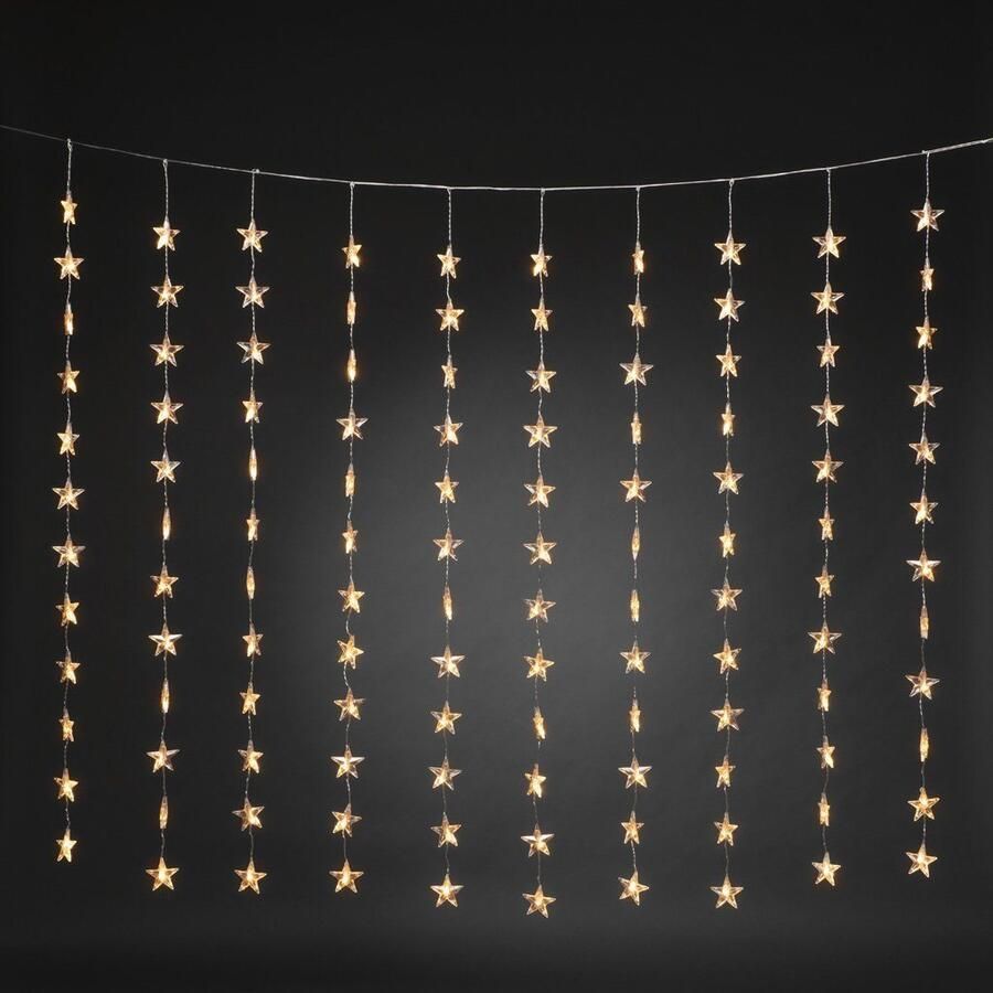 KONSTSMIDE Led-lichtgordijn Kerst versiering 120 sterren 120 amberkleurige diodes