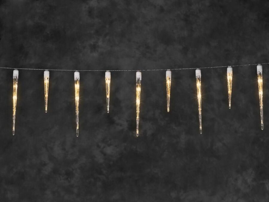 KONSTSMIDE Led-lichtgordijn Kerstversiering buiten Led ijspegels lichtgordijn 16 dennenappels 24 amberkleurige dioden (1 stuk)