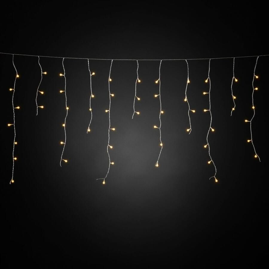 KONSTSMIDE Led-lichtgordijn LED solar ijsregenlicht gordijn 200 amberkleurige diodes timer Afstandsbediening dimbaar 8 lichtfuncties zonnebox oplaadbaar via USB (2 stuks)