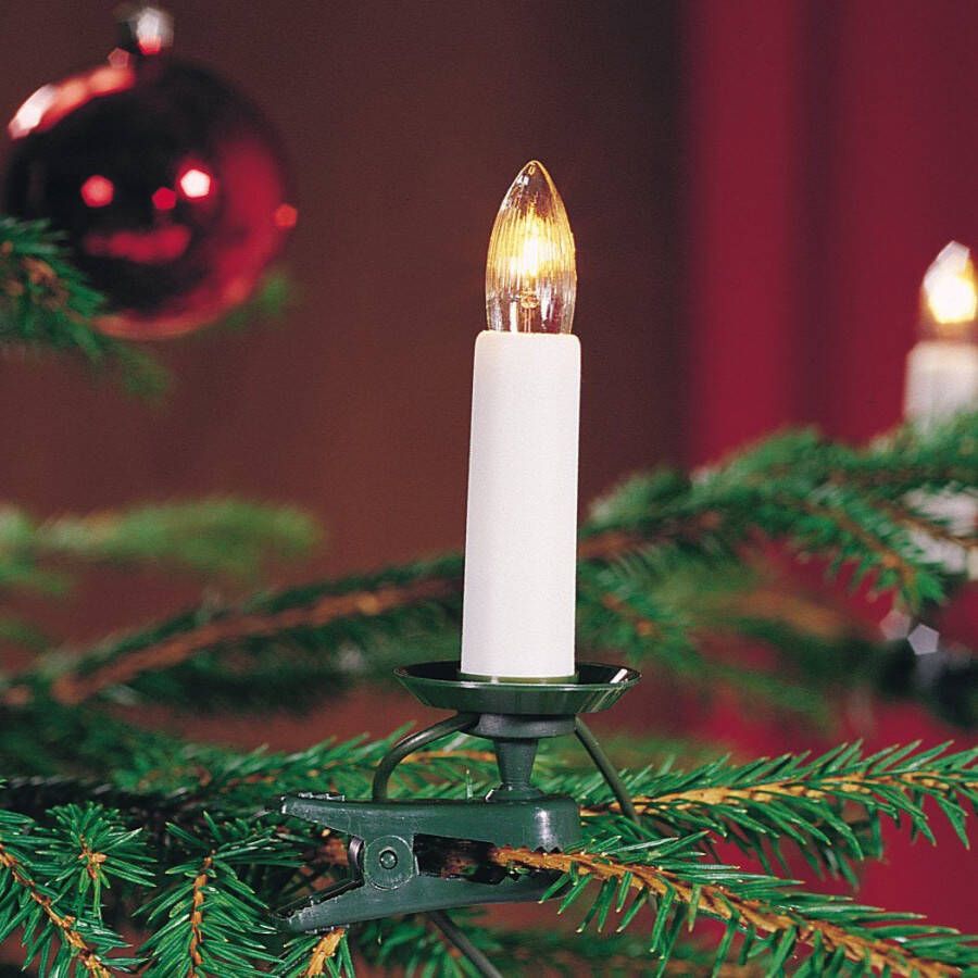 KONSTSMIDE Led-kerstboomkaarsen Kerstversiering Led boomsnoer 35 warmwitte dioden heldere lampen groene kabel