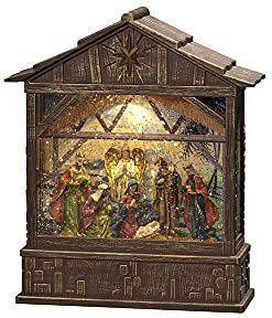 KONSTSMIDE Led lantaarn Kerst versiering Led-waterlantaarn "Kribbe met kindeke Jezus" (1 stuk)