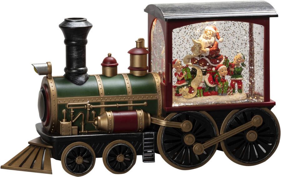 KONSTSMIDE Led lantaarn Kerst versiering Led-waterlantaarn meerkleurig "Locomotief met Kerstman" (1 stuk)