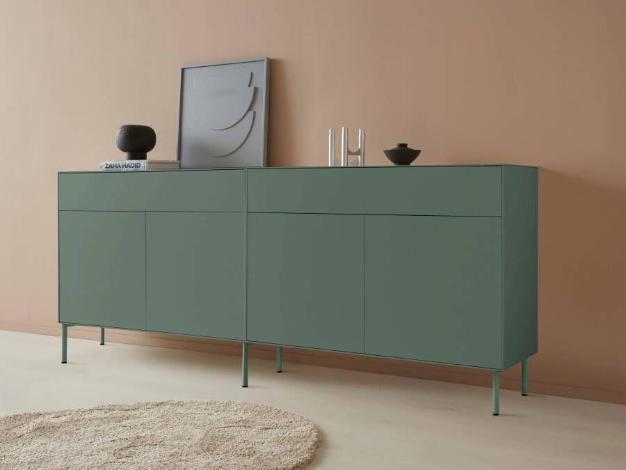 LeGer Home by Lena Gercke Dressoir Essentials Breedte: 224 cm MDF gelakt push-to-open-functie (2 stuks)