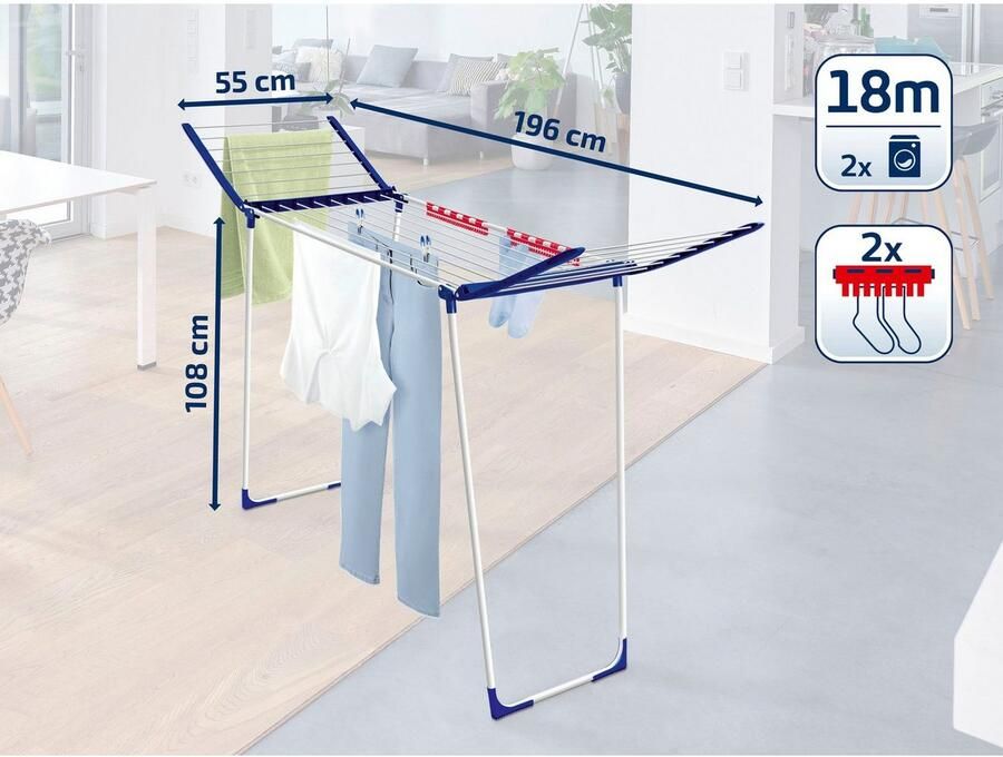 Leifheit droogrek Pegasus 180 Solid Maxx – 18 m drooglengte - Foto 6