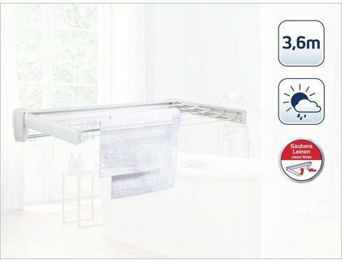 Leifheit wanddroogrek Telegant 36 Protect Plus 3 6 m drooglengte ophangbaar wit - Foto 4