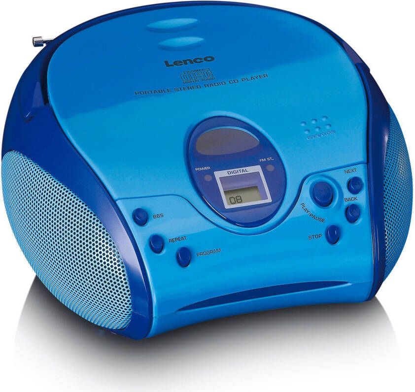 Lenco Boombox SCD-24 Boombox mit CD Player FM radio und Stickern