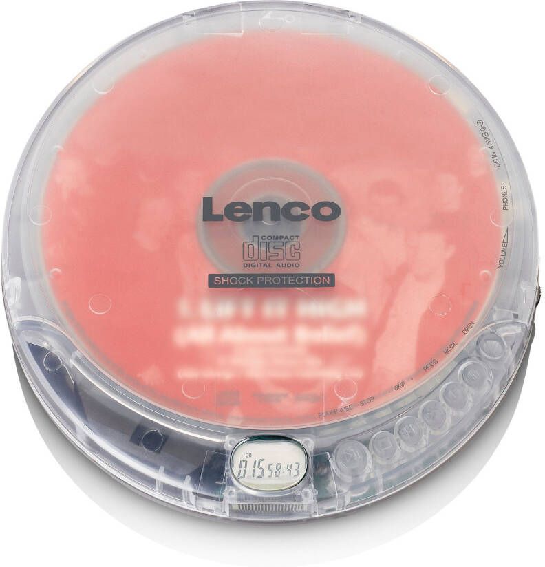 Lenco Portable CD-speler met anti-shock Transparant