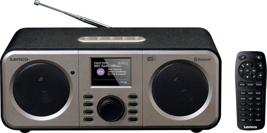 Lenco Stereo DAB+ FM Radio met Bluetooth Zwart-Zilver