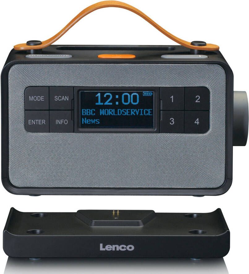 Lenco Draagbare FM DAB+ radio met grote knoppen en Easy Mode functie Zwart
