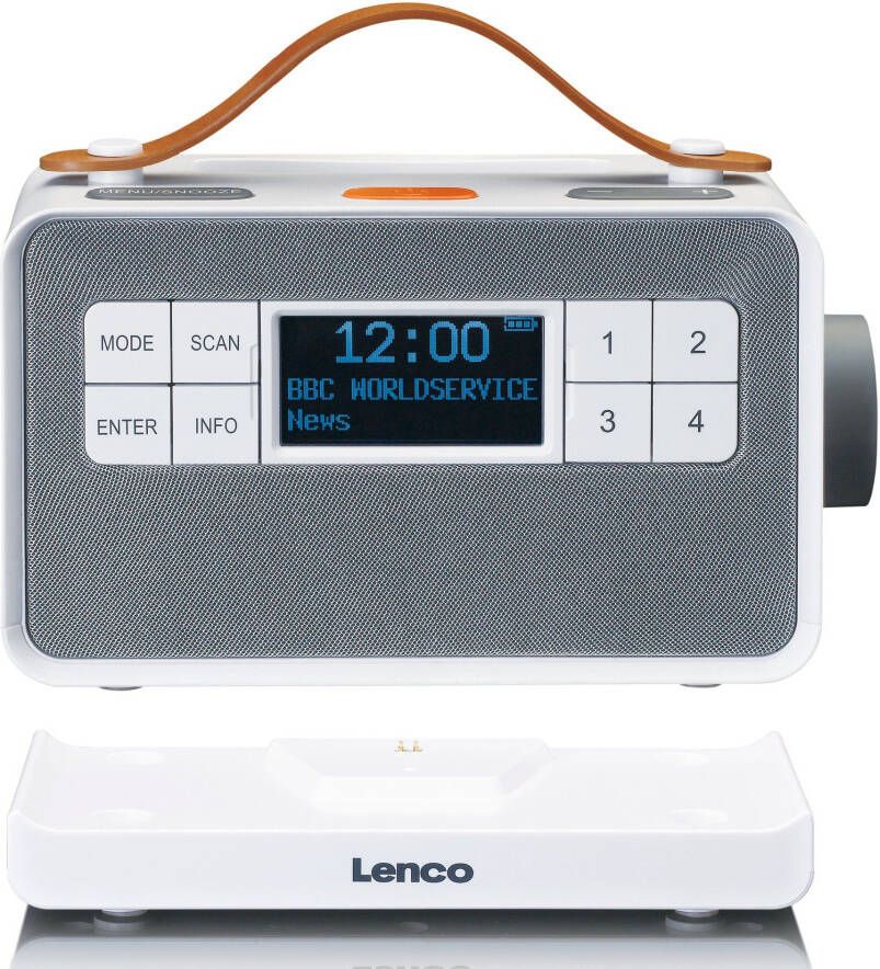 Lenco Draagbare senioren FM DAB+ radio met grote knoppen en Easy Mode functie Wit