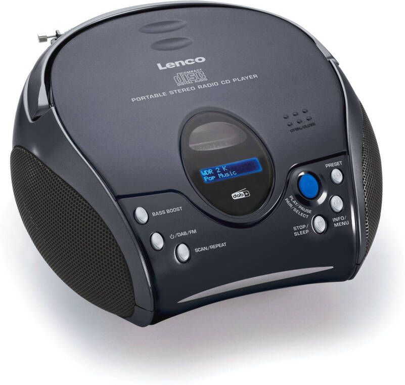 Lenco Draagbare DAB+ radio met CD-speler en Bluetooth Zwart-Zilver