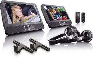 Lenco Draagbare dvd-speler DVP-939 port. 9 DVD-Player Set mit Doppellaufwerk Kopfhörer