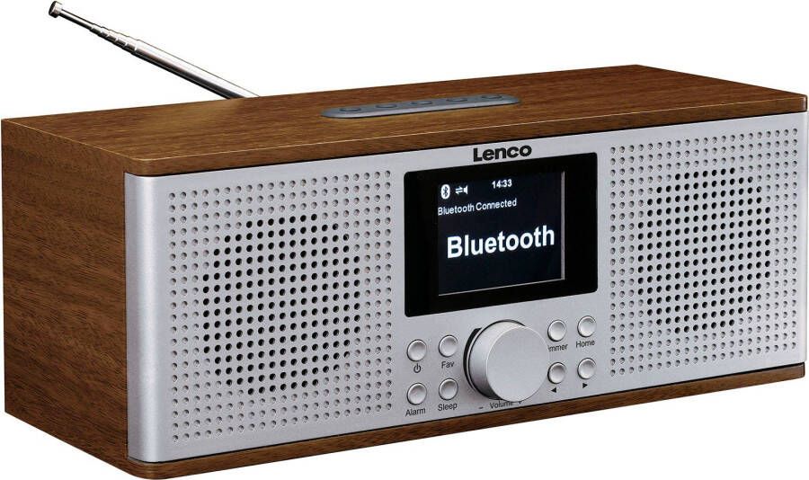 Lenco Smart radio Internet DAB+ FM en Bluetooth Walnoot-Zilver