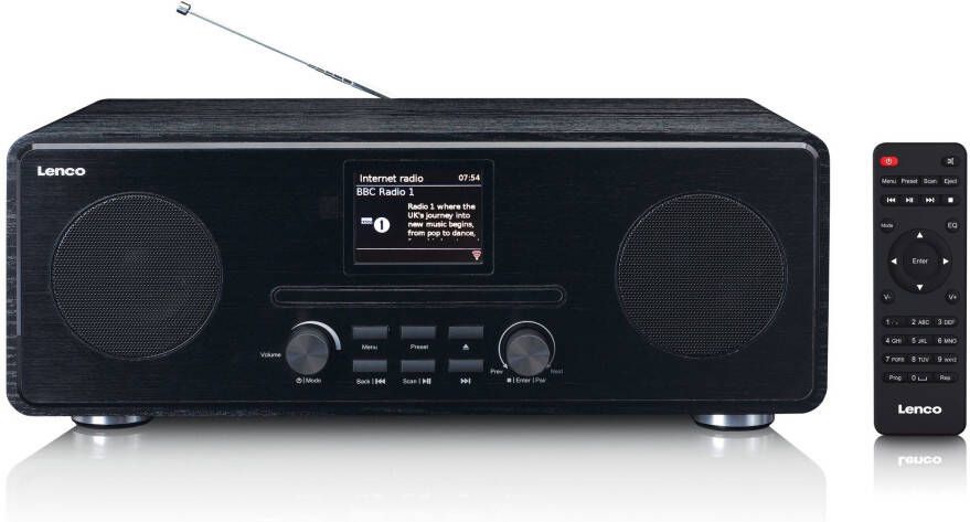 Lenco Internet DAB+ FM Radio met CD-speler en Bluetooth Zwart