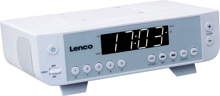 Lenco FM Keukenradio met LED-verlichting en timer Wit