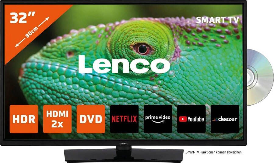 Lenco LCD-led-TV DVL-3273BK met dvd 81 3 cm 32 " HD Smart TV