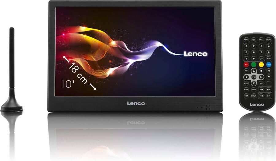Lenco Draagbare LCD TV 10 DVB-T2 HDMI 4 uur speeltijd Zwart