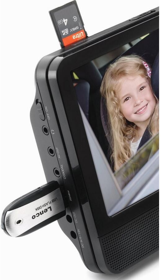 Lenco Draagbare dvd-speler DVP-939 port. 9 dvd-speler set met dubbele speler hoofdtelefoon