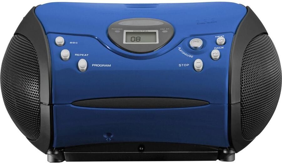 Lenco Draagbare stereo FM radio met CD-speler Blauw-Zwart