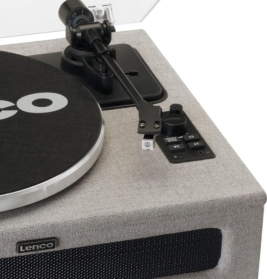 Lenco Platenspeler met 4 ingebouwde luidsprekers Stof Grijs