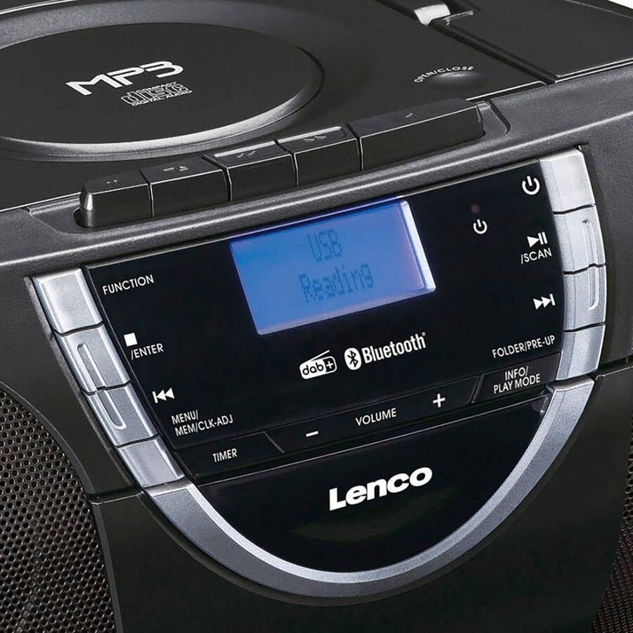 Lenco Soundmachine SCD-6900BK Draagbare radio CD-speler met DAB+ bluetooth en cassette
