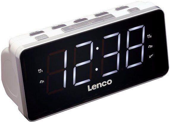 Lenco PLL FM Wekkerradio groot en overzichtelijk 1 8 LED display CR-18 White Wit - Foto 3