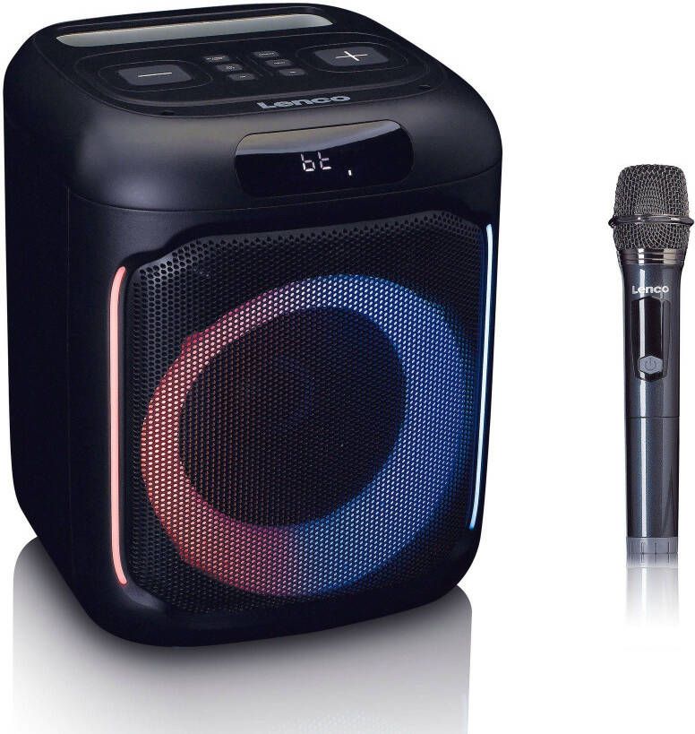 Lenco Bluetooth Party Speaker met LED-lichteffecten en batterijduur van 14 uur Zwart