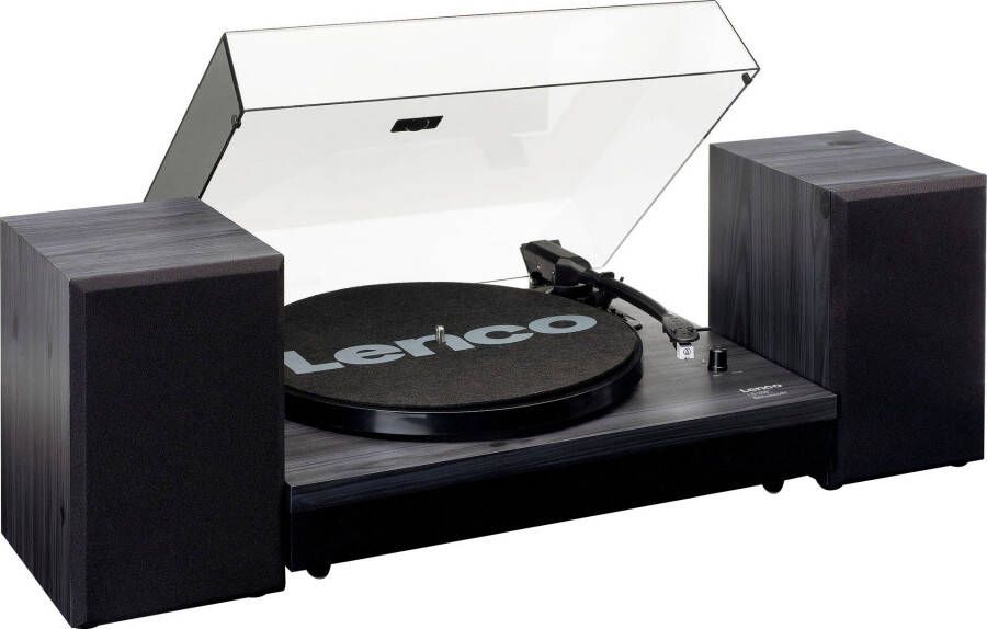 Lenco Platenspeler met Bluetooth en twee externe speakers Zwart