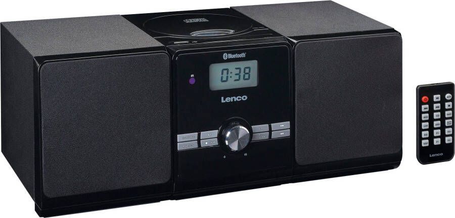 Lenco Ensemble stéréo avec radio Bluetooth USB et entrée AUX Zwart