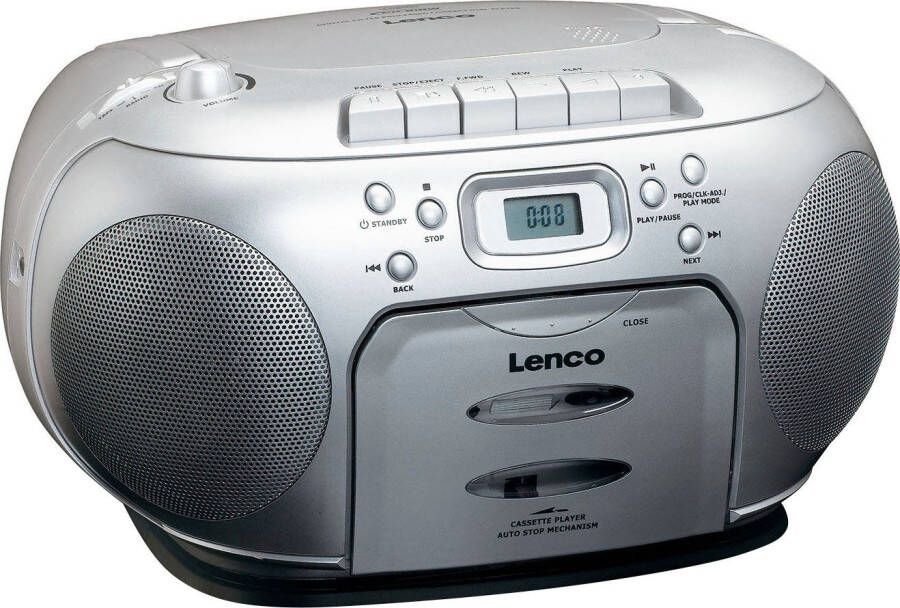 Lenco SCD-420 draagbare radio casette- en CD speler zilver