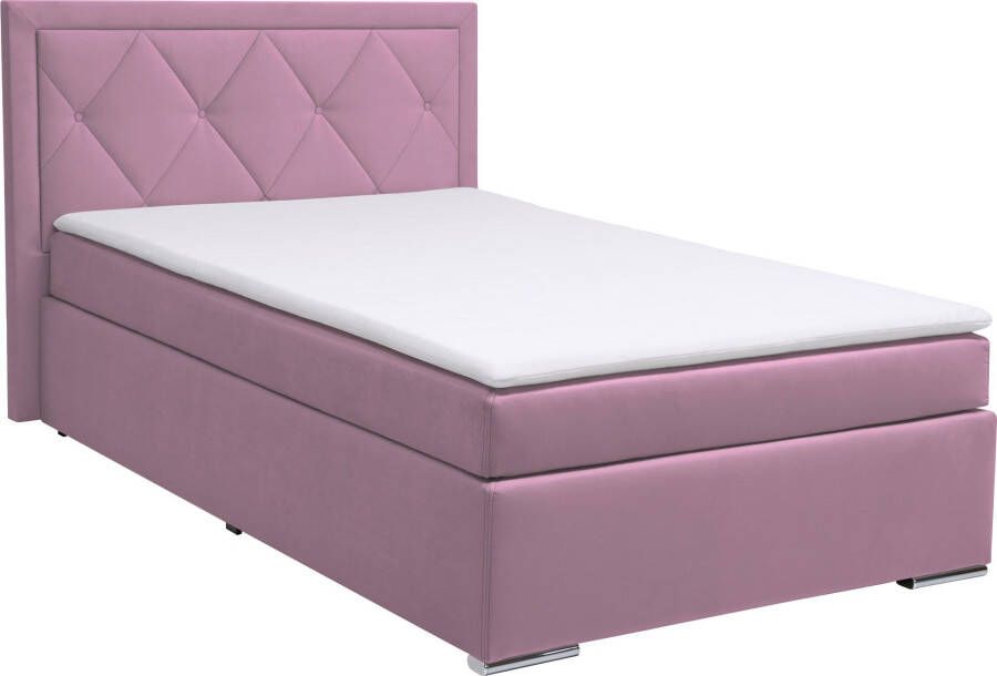 Leonique Boxspring Alfie bestseller optioneel met bedlade met capitonnage in het hoofdbord h2 h3 en h4 ter keuze