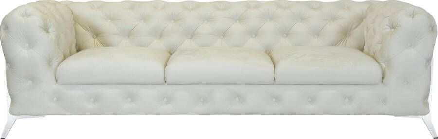 Leonique Chesterfield-bank Amaury luxueuze capitonnage moderne chesterfield look kleur van de poten ter keuze