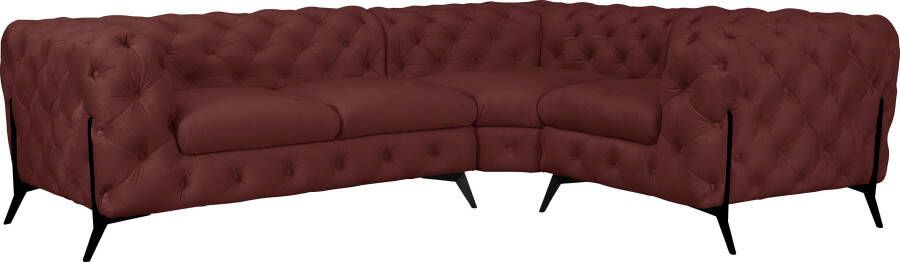 Leonique Chesterfield-bank Amaury moderne chersterfield-look breedte 262 cm kleur van de poten ter keuze