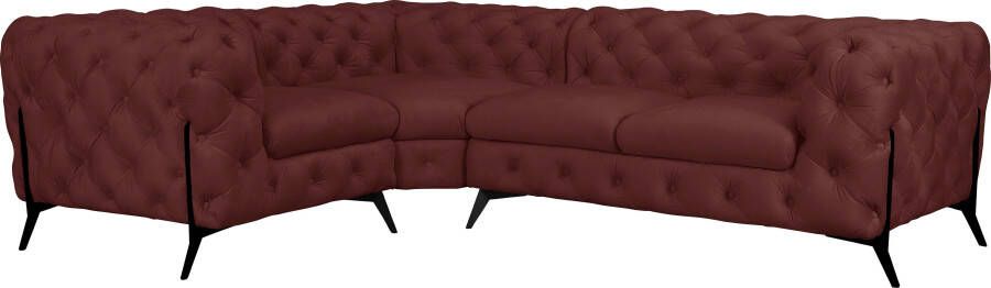 Leonique Chesterfield-bank Amaury moderne chersterfield-look breedte 262 cm kleur van de poten ter keuze