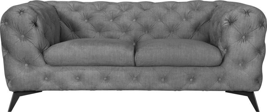 Leonique Chesterfield-bank Glynis luxueuze capitonnage moderne chesterfield look kleur van de poten ter keuze