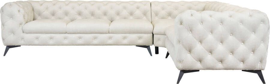 Leonique Chesterfield-bank Glynis luxueuze capitonnage moderne chesterfield look kleur van de poten ter keuze